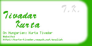 tivadar kurta business card